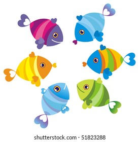 Color fishes. Vector illustration