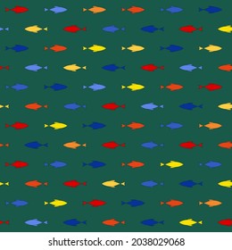 color fishes. vector seamless pattern. repetitive baby background. fabric swatch. wrapping paper. continuous print. sea design element for home decor, apparel, phone case, textile