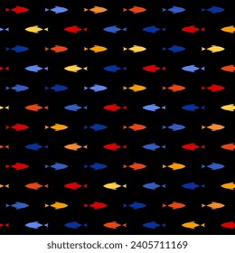 color fishes. vector seamless pattern. sea repetitive background. fabric swatch. wrapping paper. continuous design template for home decor, textile