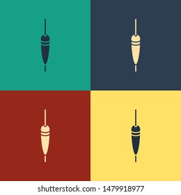 Color Fishing float icon isolated on color background. Fishing tackle. Vintage style drawing. Vector Illustration