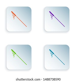 Color Fishing net icon isolated on white background. Fishing tackle. Set icons in colorful square buttons. Vector Illustration