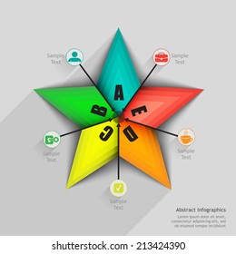 color five-pointed star infographics