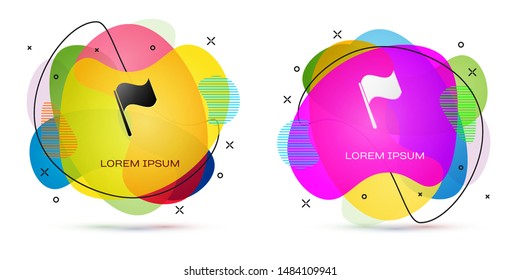 Color Flag icon isolated on white background. Abstract banner with liquid shapes. Vector Illustration