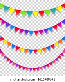 Color flag strings vector clipart isolated on transparent background