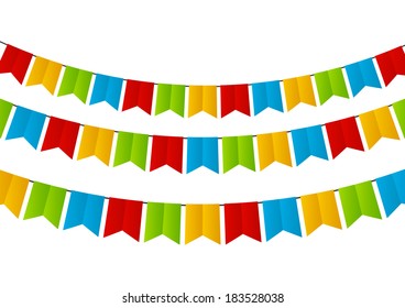 Color flags isolated on white
