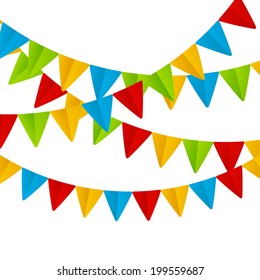 Color flags on white background