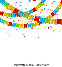 Color flags on white background