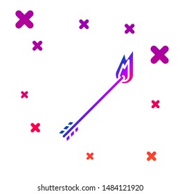 Color Flame arrow icon isolated on white background. Hipster arrow icon. Gradient random dynamic shapes. Vector Illustration