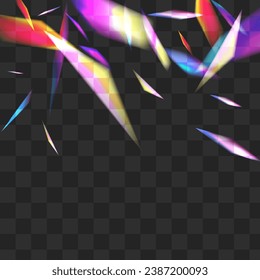 Color Flare Vector Transparent Background. Bright Foil Abstract Branch. Shine Lens Metal Texture. Shiny Effect Refraction Design.