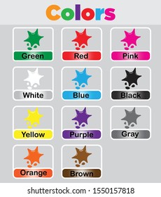 Color Flashcards Printable For Kids. Color Vocabulary Cards