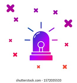 Color Flasher siren icon isolated on white background. Emergency flashing siren. Gradient random dynamic shapes. Vector Illustration