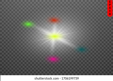 color flashes of light ray of stars