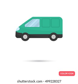 Color flat cargo auto icon. Flat design