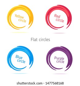 Color flat circles set. Vector illustration.