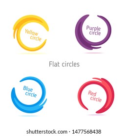 Color flat circles set. Vector illustration.