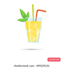 Color flat cocktail icon. Flat design