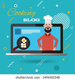 Color flat cooking blog  poster  design eps 10 vector