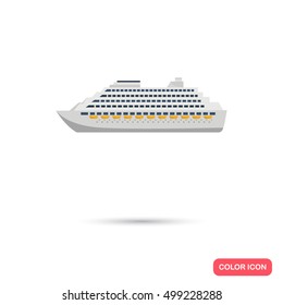 Color flat cruise ship icon. Flat design