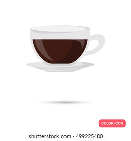 Color flat cup of coffee icon. Flat design