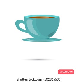 Color flat cup of tea icon. Flat design