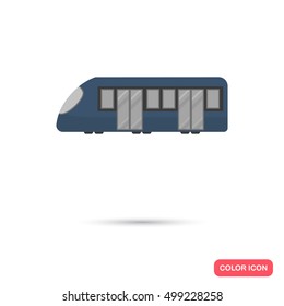 Color flat high speed train icon. Flat design