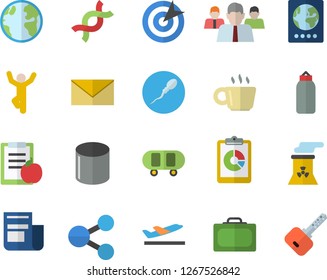 Color flat icon set earth flat vector, pipe production, graphic report, molecules, team, news, DNA, sperm, coffee, target, nuclear power plant, skateboard, diet, sports pear, gymnastics, passport