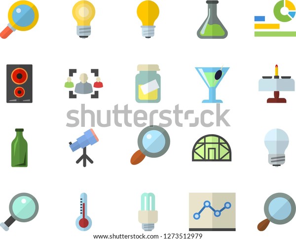 Color Flat Icon Set Energy Saving Stock Vector Royalty Free