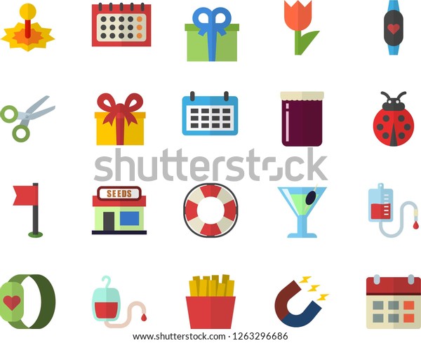 color flat icon set french fries stock vector royalty free 1263296686 shutterstock