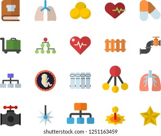 Color flat icon set heating batteries vector, flat, cookbook, main pipeline, laser, hierarchy, embryo, lungs, classification, heartbeat, pills, luggage trolley fector, favorites