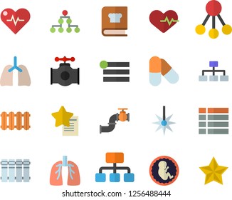 Color flat icon set heating batteries vector, flat, cookbook, main pipeline, laser, hierarchy, embryo, lungs, classification, heartbeat, pills, menu, favorites