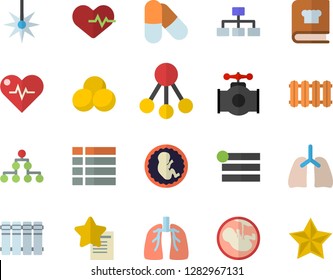 Color flat icon set heating batteries vector, flat, cookbook, main pipeline, laser, hierarchy, embryo, lungs, classification, heartbeat, pills, menu, favorites