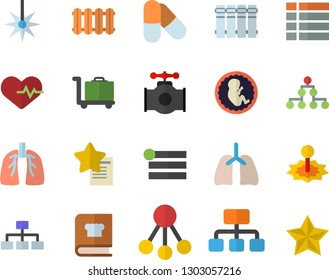 Color flat icon set heating batteries vector, flat, cookbook, main pipeline, laser, hierarchy, embryo, lungs, classification, heartbeat, pills, luggage trolley fector, menu, favorites