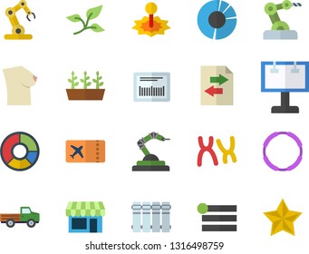 Color flat icon set heating batteries flat vector, pickup truck, seedlings, tree leaf, laser, robotics, billboard, barcode, breast, chromosomes, clircle diagram, industrial robot, hoop, shop, menu