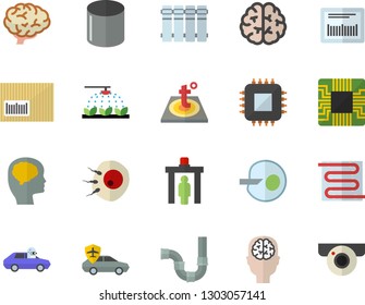Color flat icon set pipes flat vector, warm floor, heating batteries, sprinkling machine, autopilot, pipe production, motherboard, barcode, artificial insemination, brain, fector, control gate