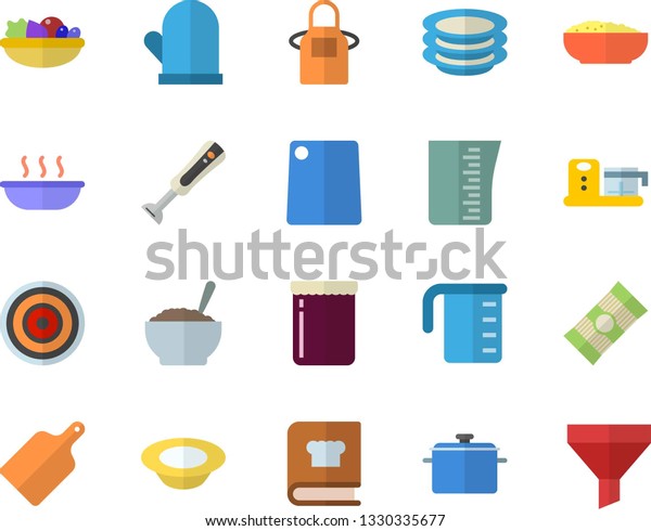 Color Flat Icon Set Saucepan Flat Stock Vector Royalty Free