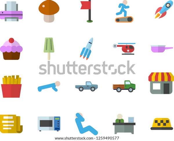 color flat icon set saute flat stock vector royalty free 1259490577 shutterstock