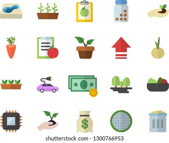 Color flat icon set sieve flat vector, salad, carrot, onion, home plant, seedlings, pool, forest, electric cars, motherboard, cash, wealth, diet, vitamins, upload, trash can