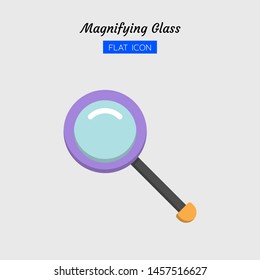 color flat icon symbol, magnifying glass tool concept, magnification, search, zoom, Isolated vector design 