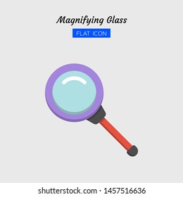 color flat icon symbol, magnifying glass tool concept, magnification, search, zoom, Isolated vector design 