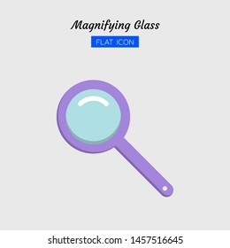 color flat icon symbol, magnifying glass tool concept, magnification, search, zoom, Isolated vector design 