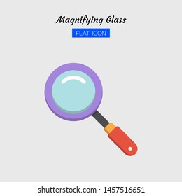 color flat icon symbol, magnifying glass tool concept, magnification, search, zoom, Isolated vector design 