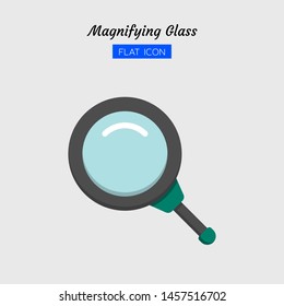 color flat icon symbol, magnifying glass tool concept, magnification, search, zoom, Isolated vector design 
