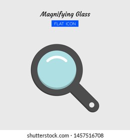 color flat icon symbol, magnifying glass tool concept, magnification, search, zoom, Isolated vector design 