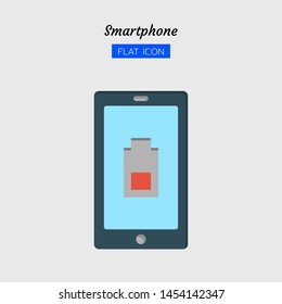 color flat  icon symbol, smartphone battery concept, digital technology, Isolated vector design