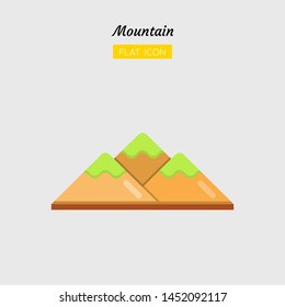 color flat icon symbol, three mountain concept, hilltop, nature, Isolated vector design 