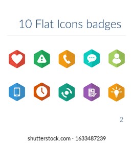Color flat icons badges vector illustration 2