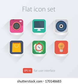 Color flat icons set for design