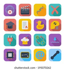 Color flat icons for Web Design and Mobile Application. Vector illustration.