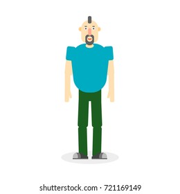 Color flat man Vector on white background