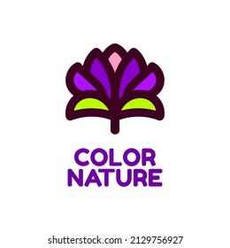 color flora flower nature logo concept design illustration